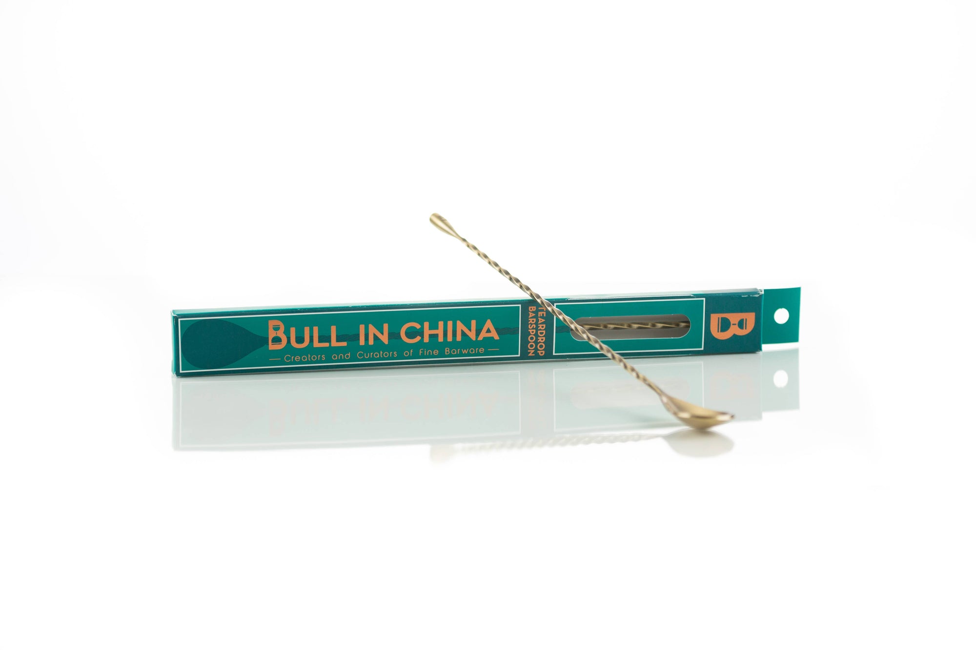 Bull in China - Teardrop Barspoons (30cm/12" Length): Antique Brass