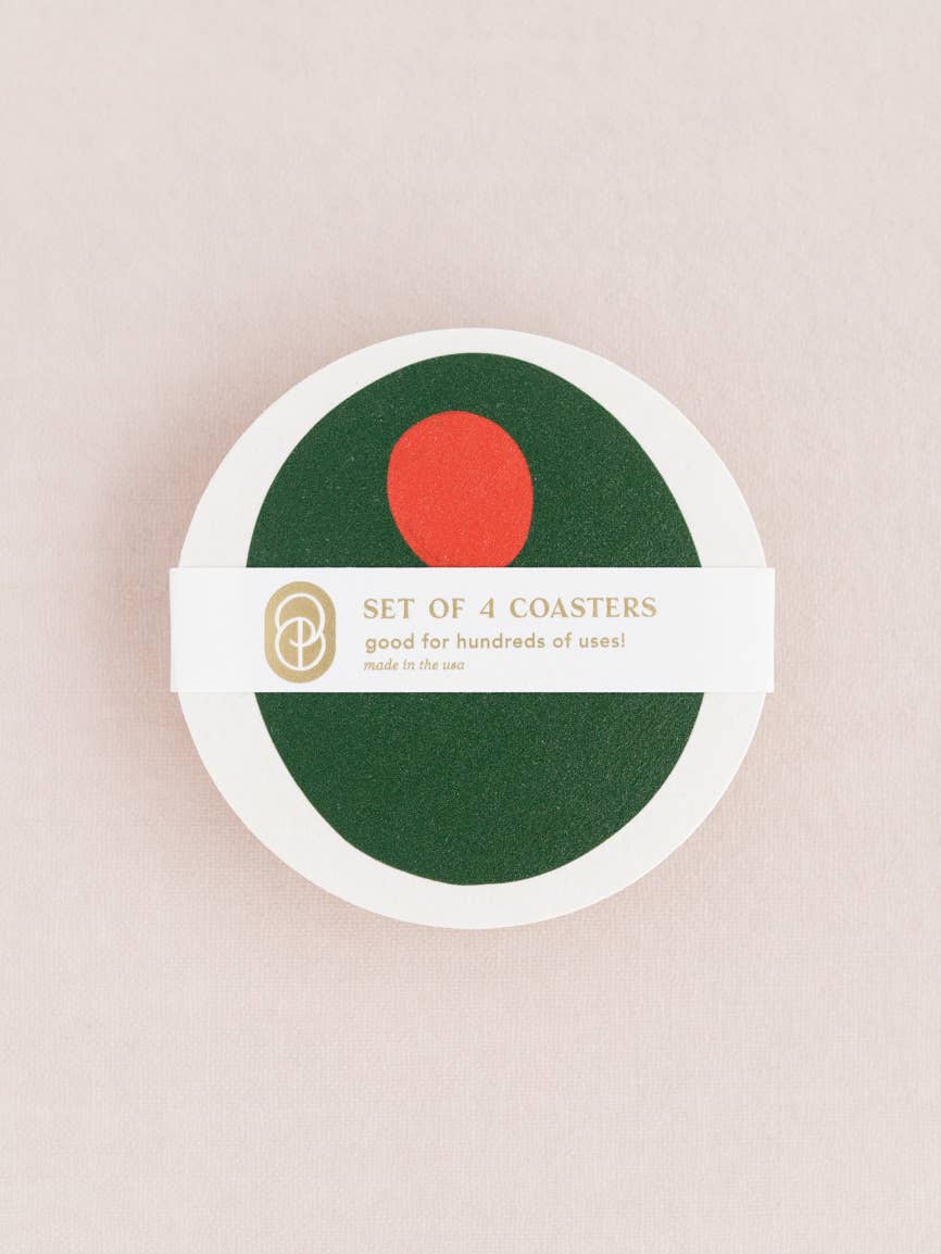 One & Only Paper - Pimento Olive Coasters | Set of Four