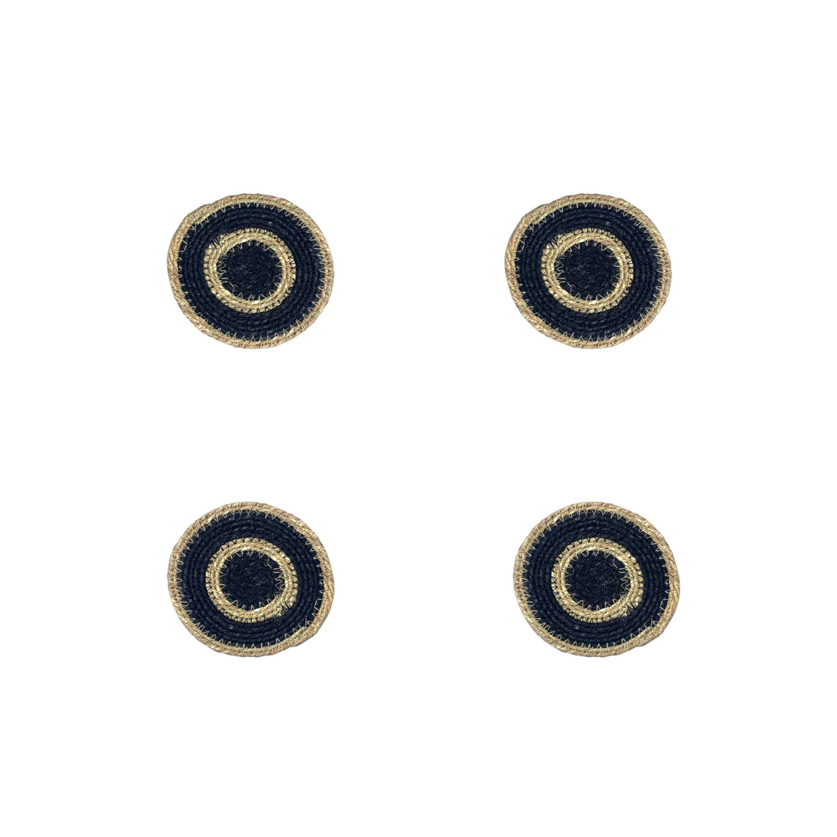 British Colour Standard Coasters Set of 4 - Jet Black / Natural