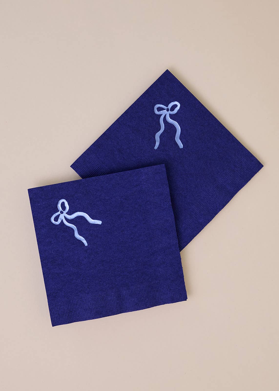 Coquette Navy Bow Cocktail Paper Beverage Napkins - Set of 20