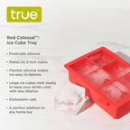 Colossal Silicone 2 inch Ice Cube Tray Gray or Red: Gray