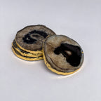 India Handicrafts Inc - Coasters Set of 4 Black Natural Quarts Agate