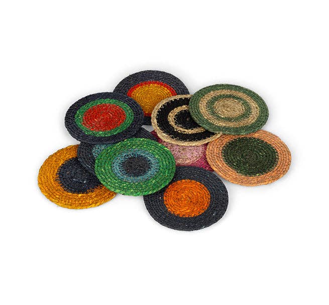 British Colour Standard Coasters Set of 4 - Beryl Green / Midnight Blue / Tropic Turquoise