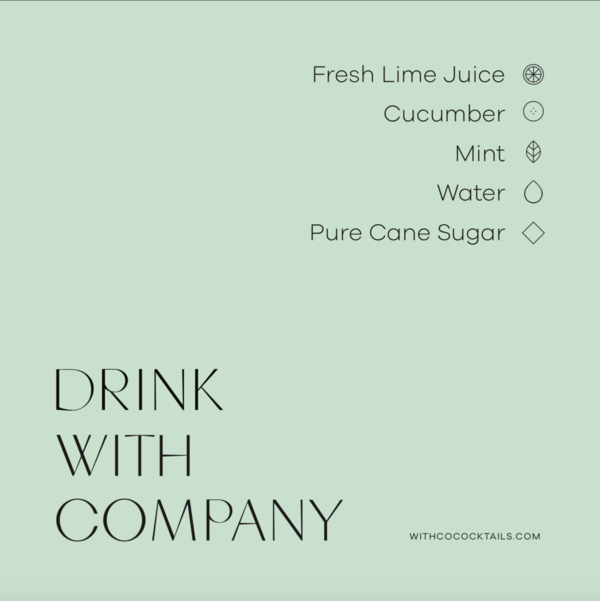 WithCo Cocktails - Hey Girl Cocktail Mix (Cucumber, Mint, Lime)