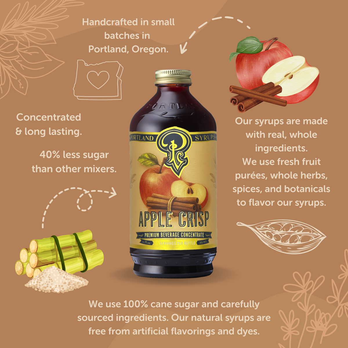 Portland Syrups - Apple Crisp Syrup 3.4 oz  - cocktail / mocktail / coffee