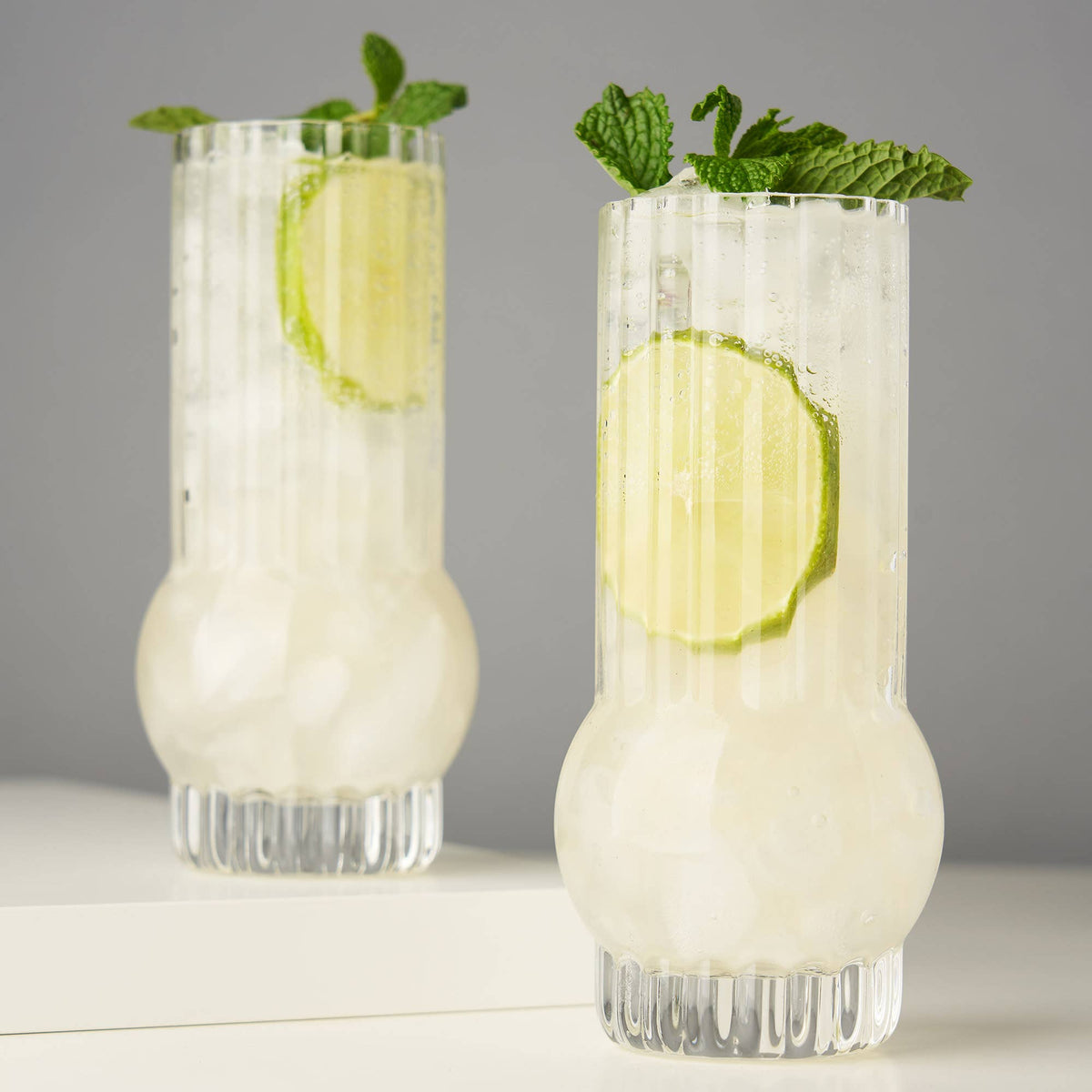Art Deco Crystal Highball Glass - 1 glass