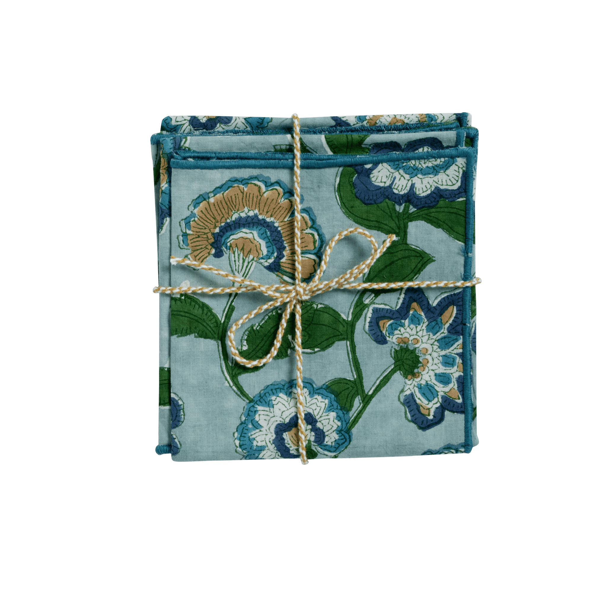 Guapao Floral Block-Printed Napkins - Set of 2