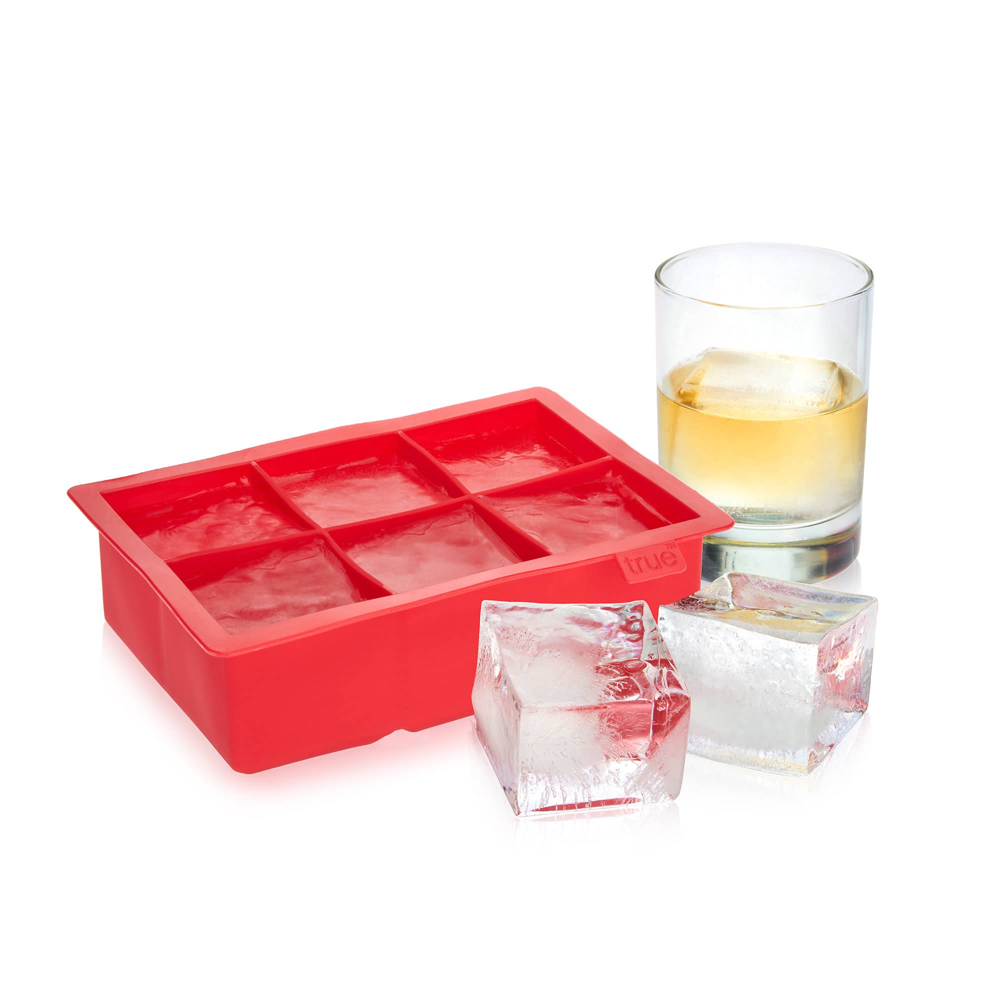 Colossal Silicone 2 inch Ice Cube Tray Gray or Red: Gray