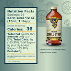 Portland Syrups - Organic Cane Sugar Simple Syrup 12 oz
