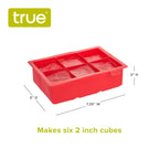 Colossal Silicone 2 inch Ice Cube Tray Gray or Red: Gray