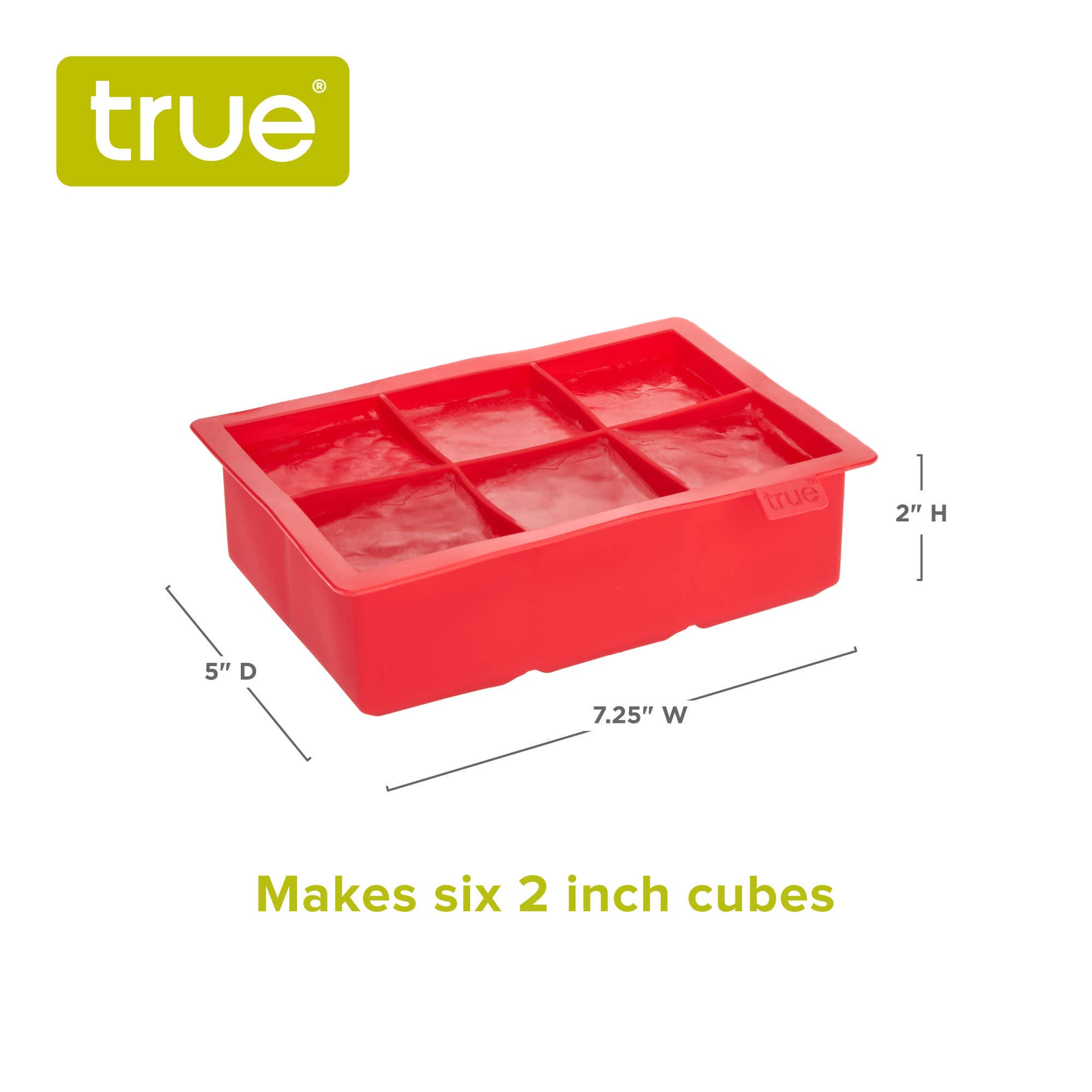 Colossal Silicone 2 inch Ice Cube Tray Gray or Red: Gray