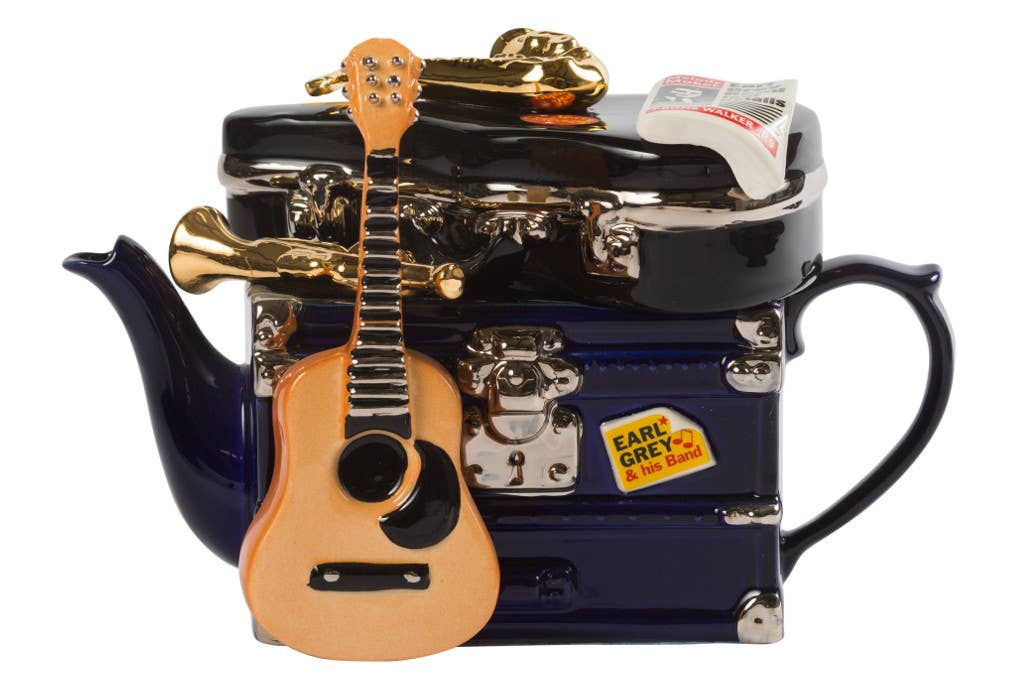 The Original Gluggle Jug Factory - Band on Tour Large Teapot: Blue