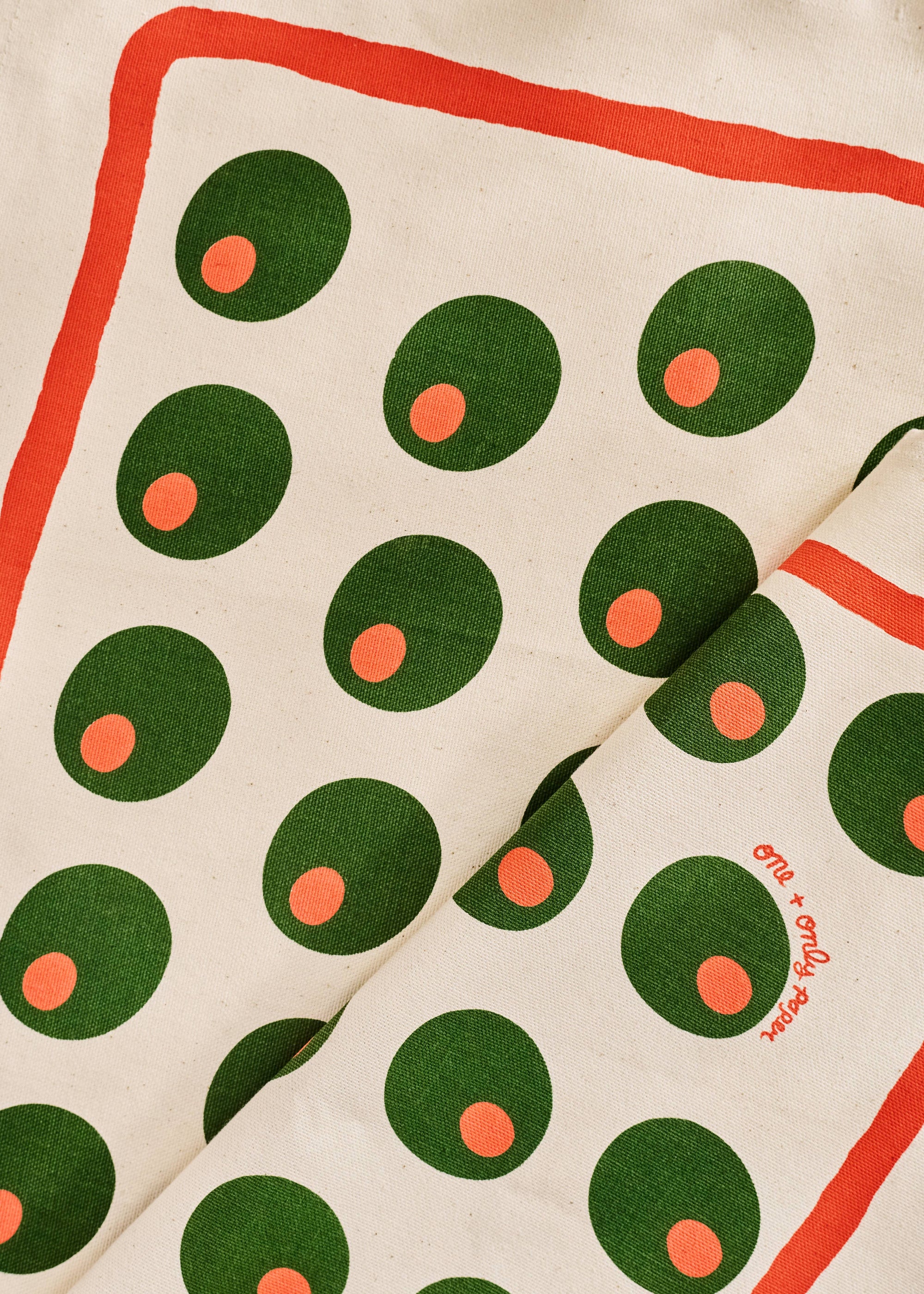 One & Only Paper - Dirty Martini Olive Cotton Tea Towel