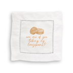 French Graffiti - White Lotus Mixed Linen Cocktail Napkin Set