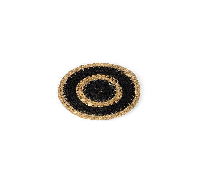 British Colour Standard Coasters Set of 4 - Jet Black / Natural