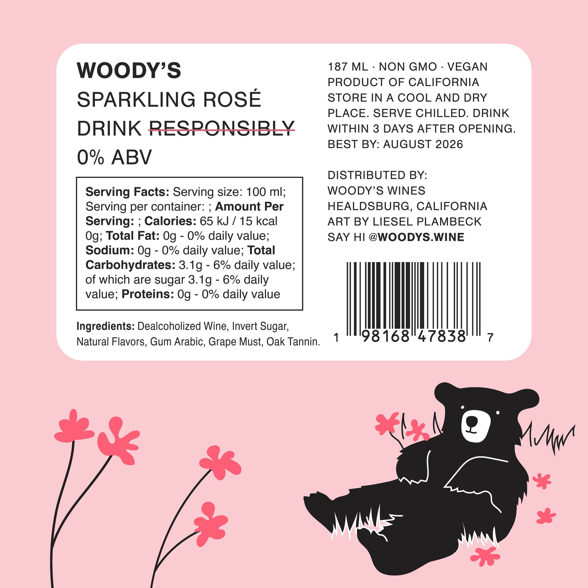 Woody's - Mini Woody's Non-Alcoholic Sparkling Rosé (187ml)