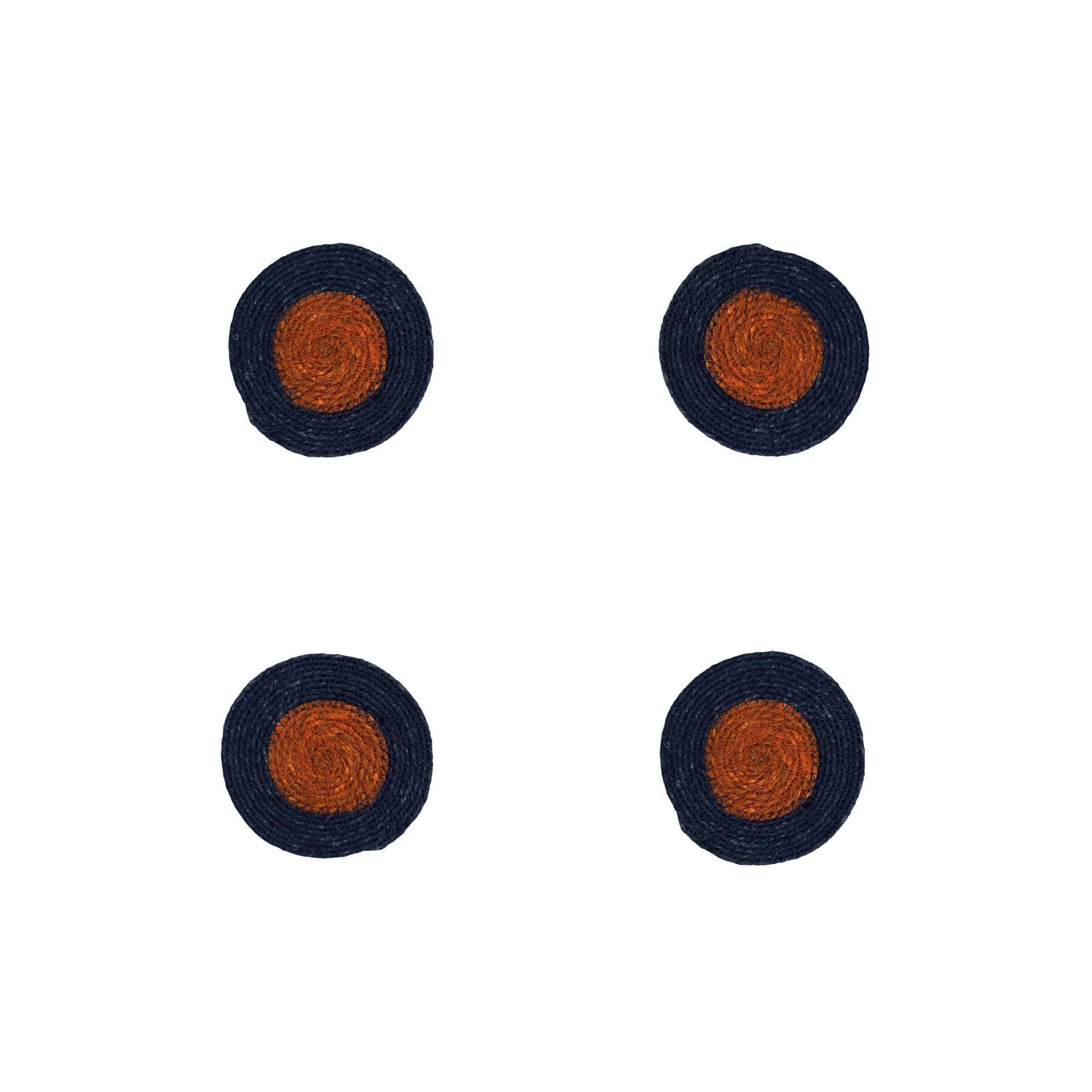 British Colour Standard Coasters Set of 4 - Midnight Blue / Rust