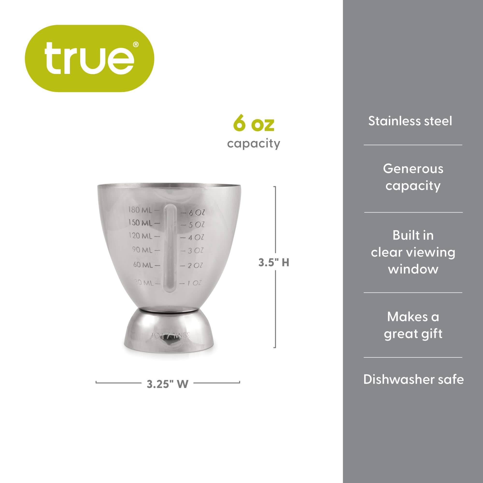 Vista Measured Double Jigger with Clear Viewing Window