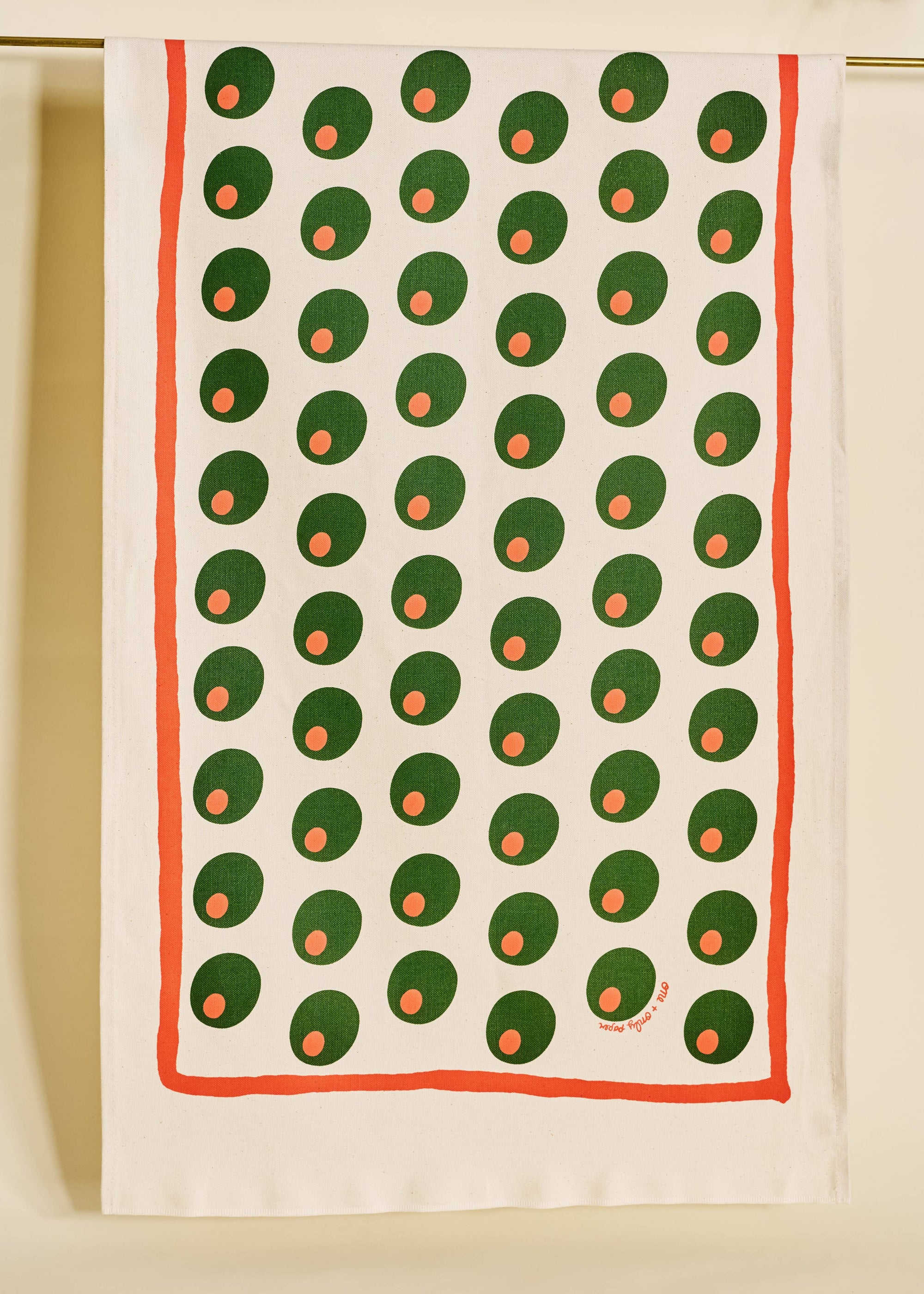One & Only Paper - Dirty Martini Olive Cotton Tea Towel