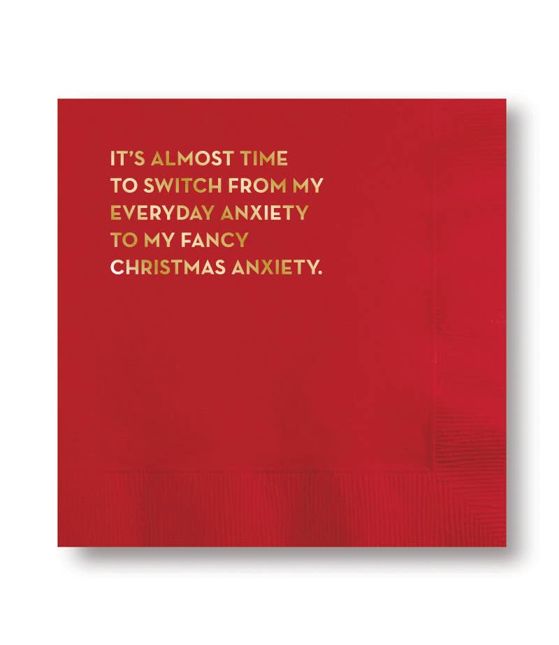 Anxiety Christmas Cocktail Napkins