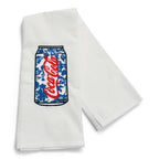 Embroidered Chinoiserie Coca Cola Coke Bar or Kitchen Towel