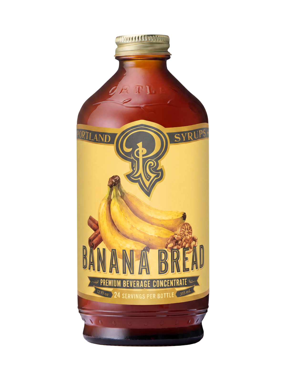 Portland Syrups - Banana Bread 12 oz - Coffee / Cocktail / Mocktail Syrup