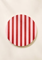 Pink and Maroon Striped Chipboard Coaster Set of 4