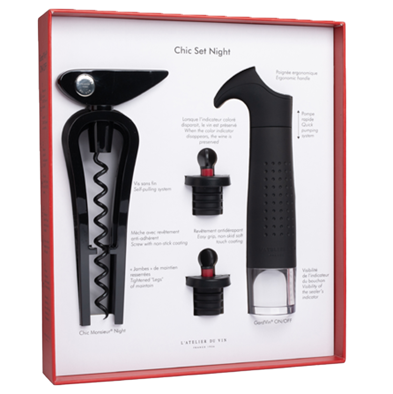 Wine Opener & Pump - Chic Set Night - L'Atelier du Vin - USA