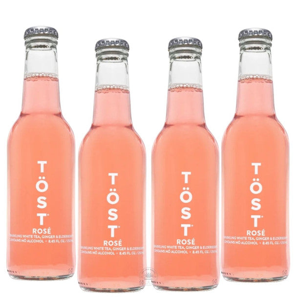 TÖST Rosé NA Sparkling Beverage  - 250 mL Glass Bottles, 4-Pack