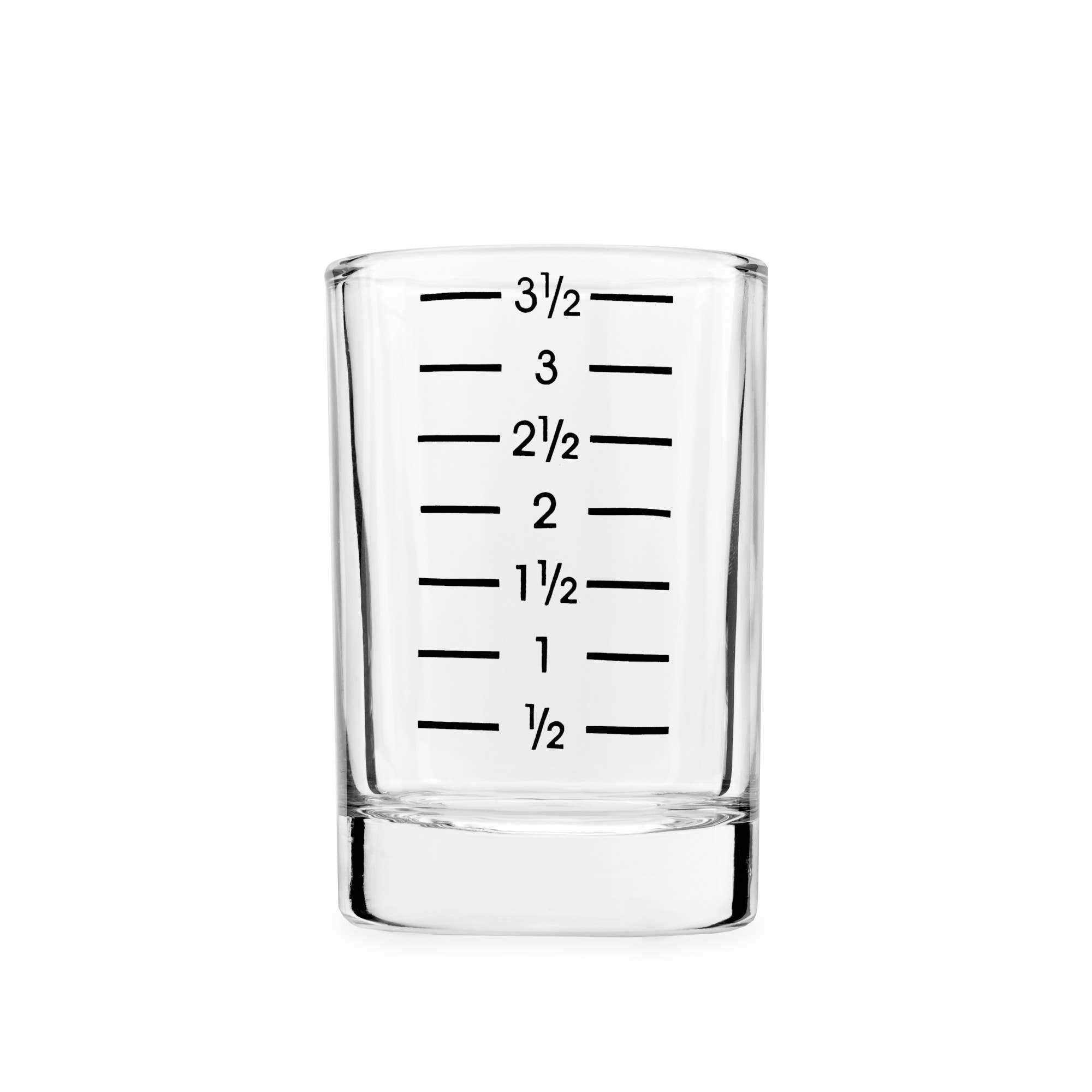 Large Shot Glass with Printed Measurements 4 oz