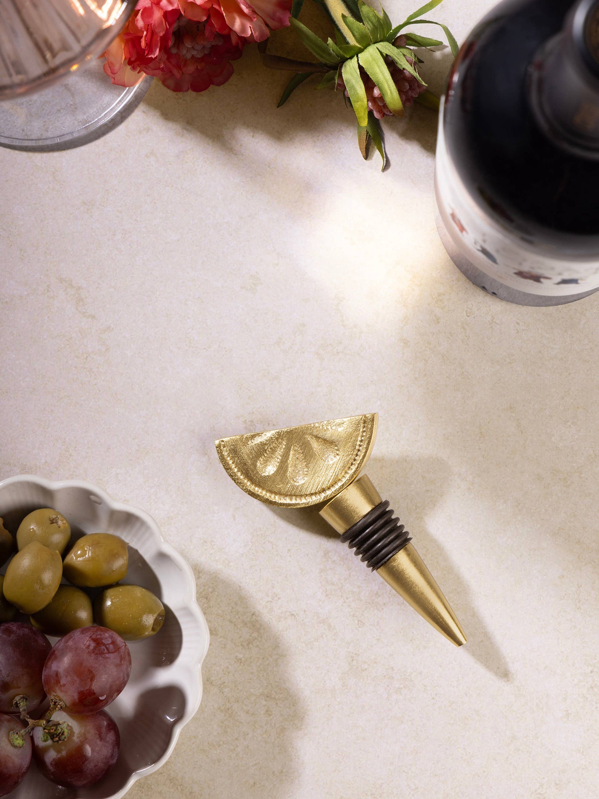GAURI KOHLI - Trellis Wine Bottle Stopper - 4.5" x 2"