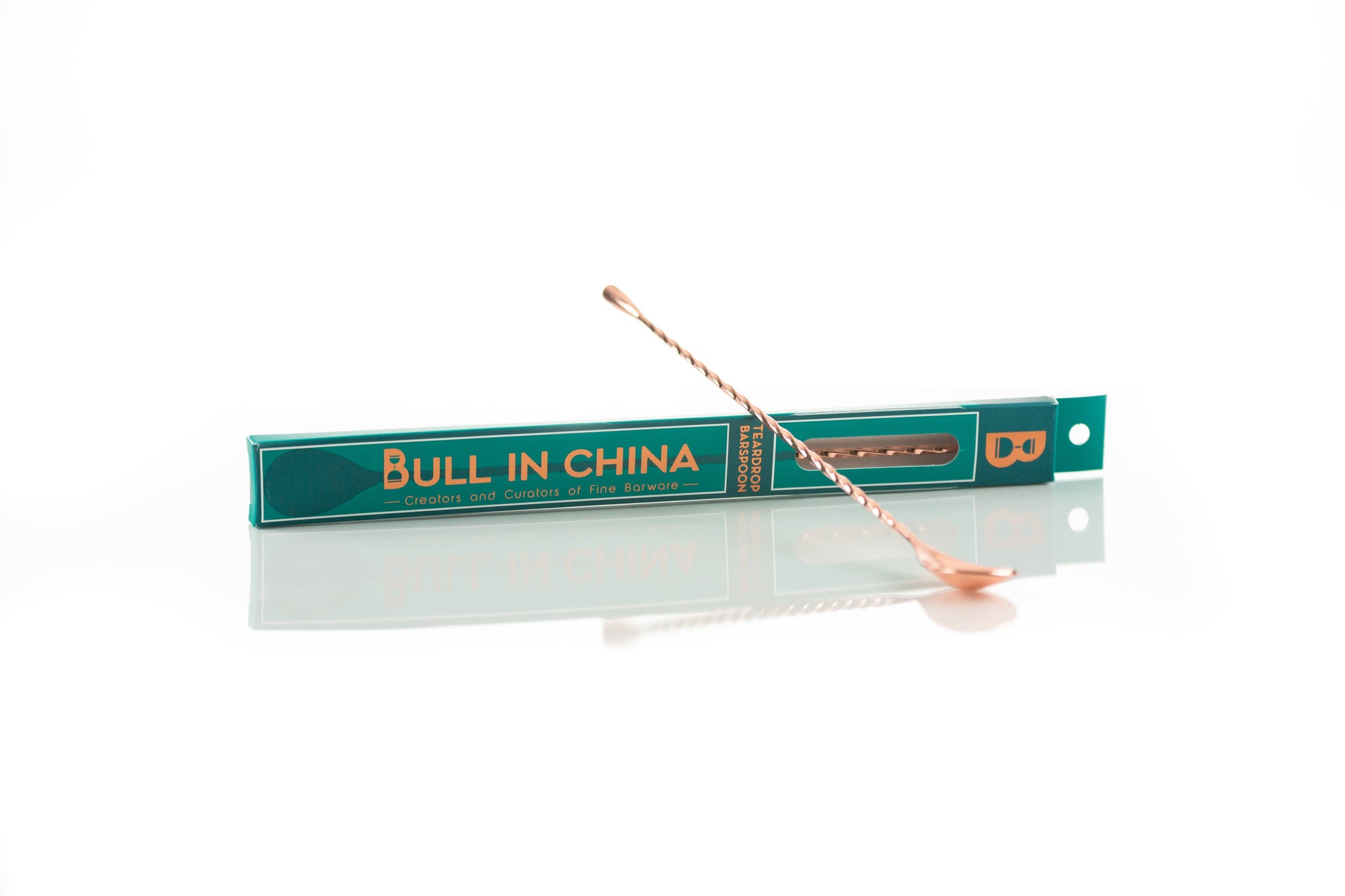 Bull in China - Teardrop Barspoons (30cm/12" Length): Silver