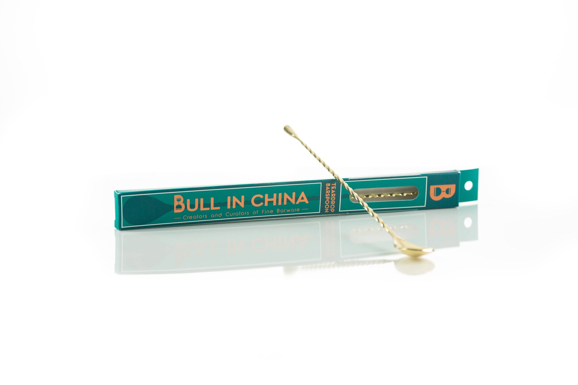 Bull in China - Teardrop Barspoons (30cm/12" Length): Silver