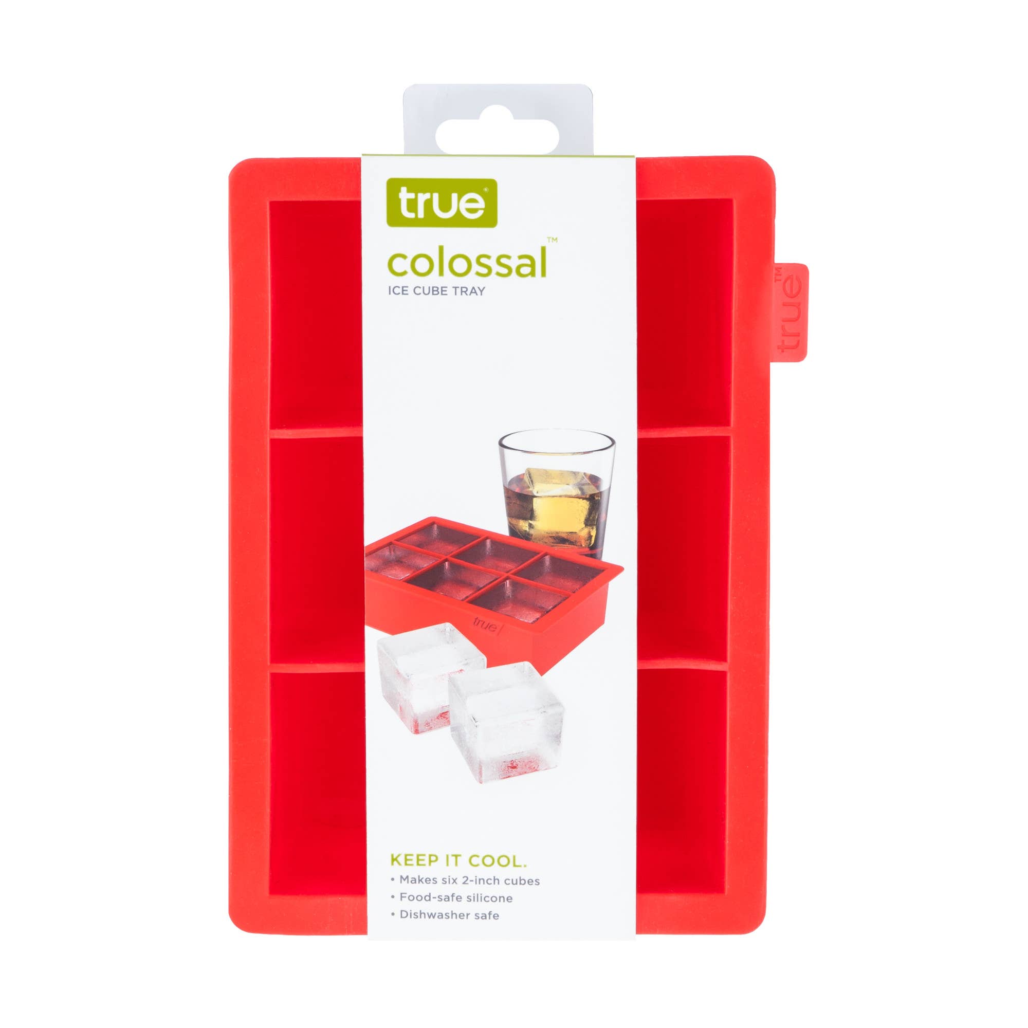 Colossal Silicone 2 inch Ice Cube Tray Gray or Red: Gray