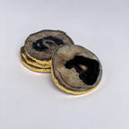 India Handicrafts Inc - Coasters Set of 4 Black Natural Quarts Agate