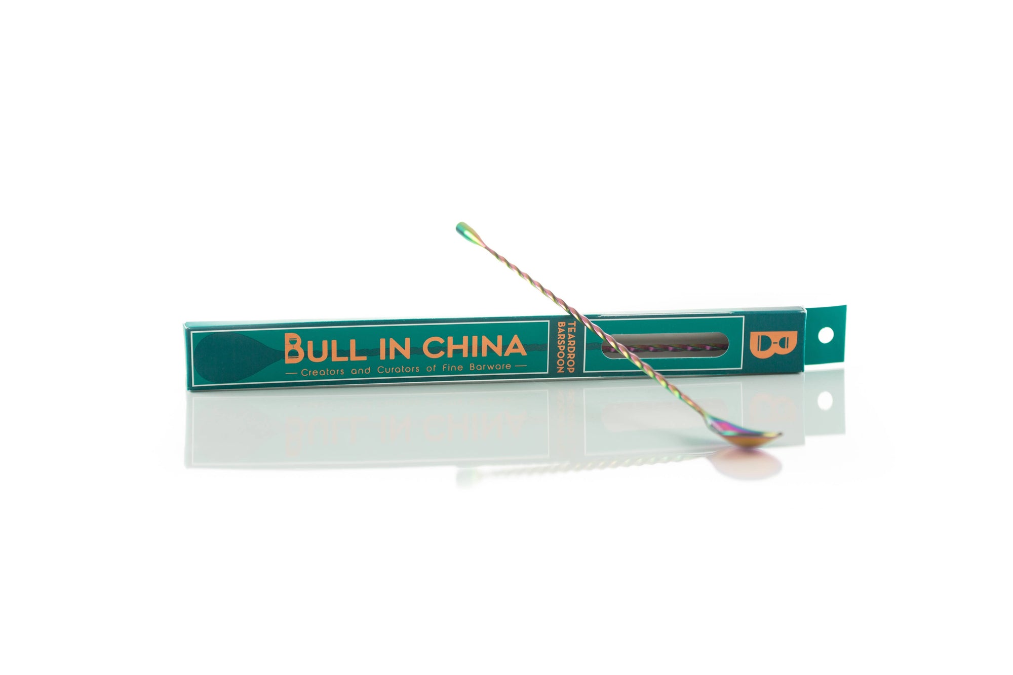 Bull in China - Teardrop Barspoons (30cm/12" Length): Silver