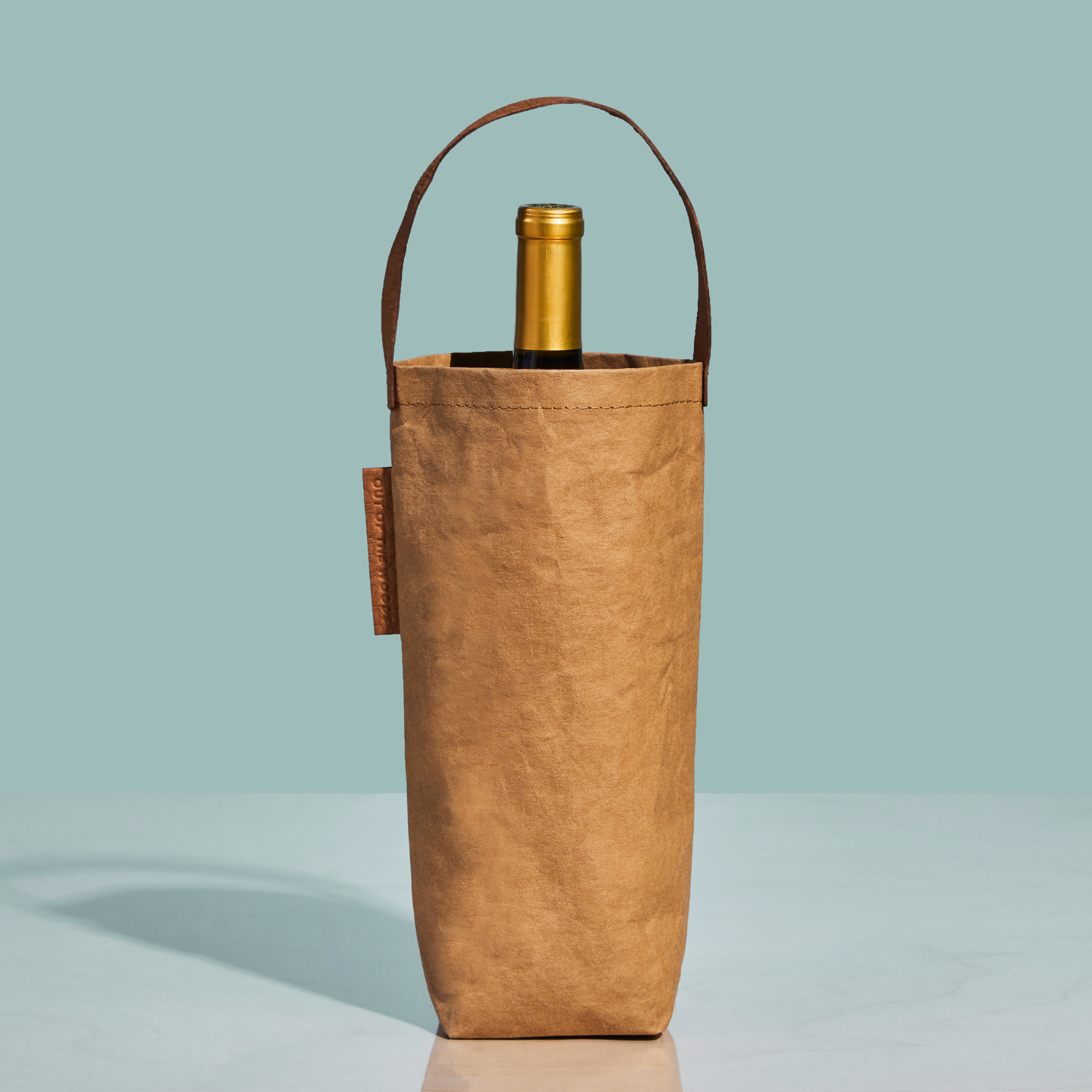 Out of the Woods® Connoisseur Wine Tote, Reusable Vegan Leather Bag - Sierra Color
