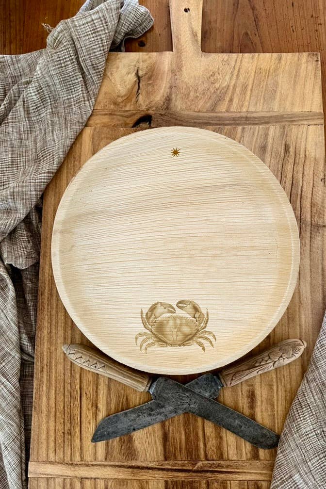 Compostable Palm Leaf Plates | Crab | 8 inch (Package of 8)