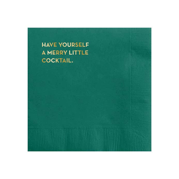 Merry Cocktail Christmas Napkins