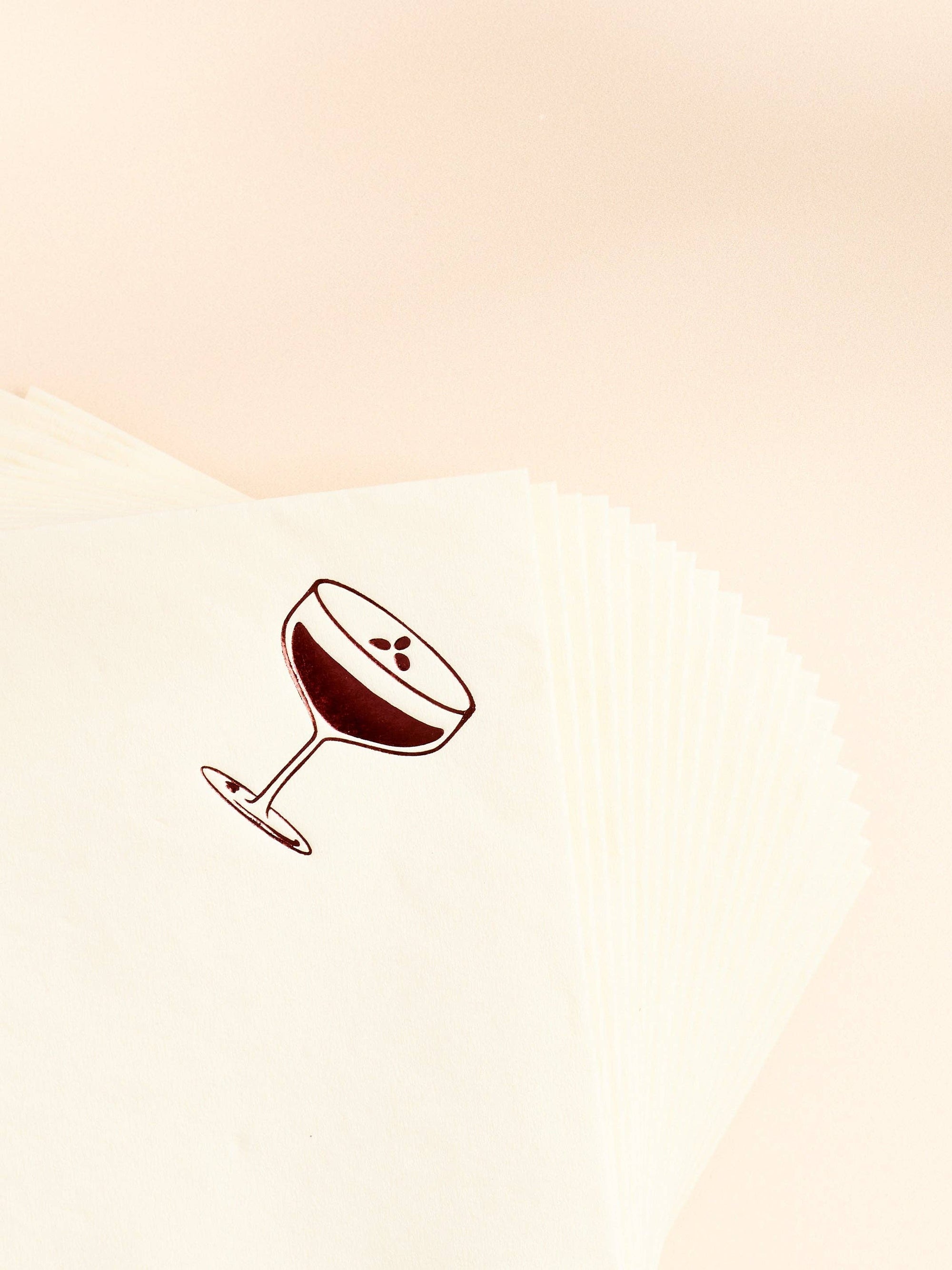 Espresso Martini Cream Paper Beverage Napkin - Set of 20