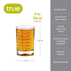 Large Shot Glass with Printed Measurements 4 oz
