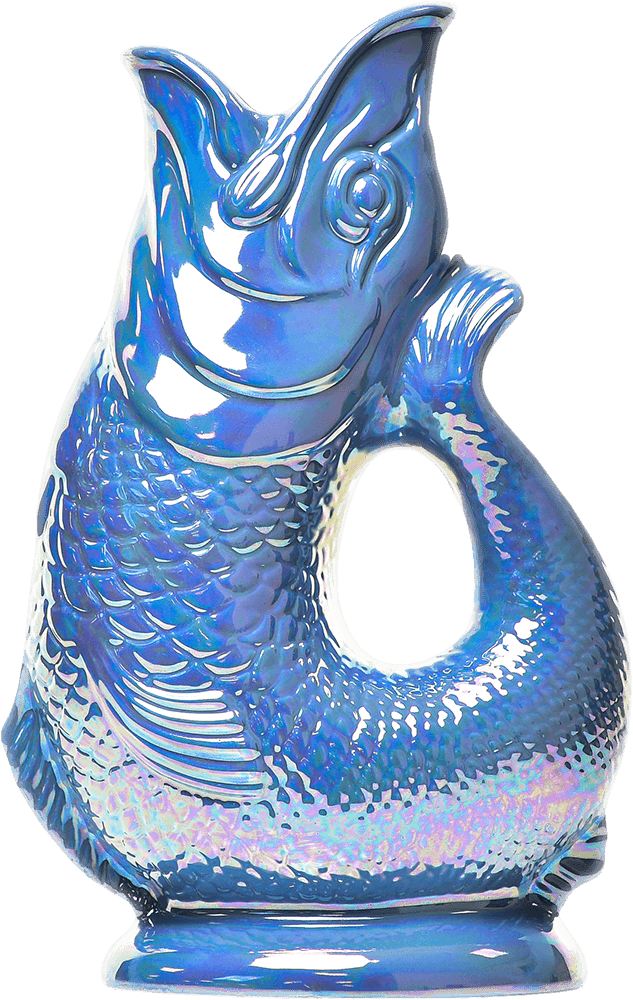 The Original Gluggle Jug Factory - Sea Blue Lustre Gluggle Jug