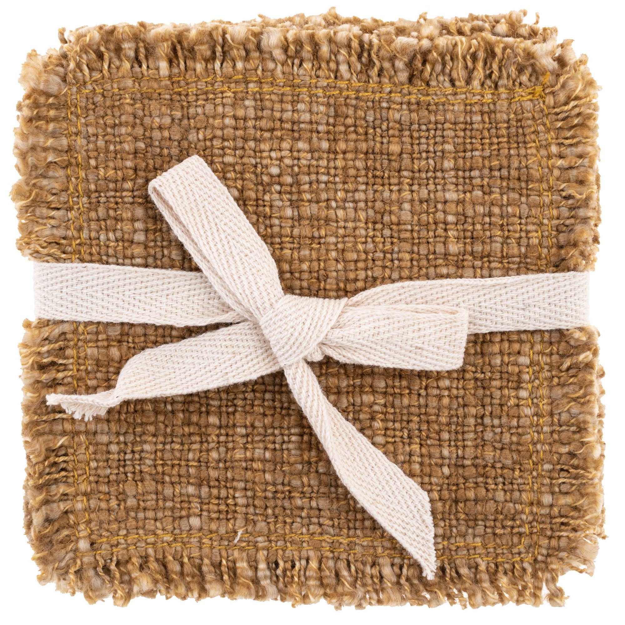 Double Stitch Coasters: Ochre