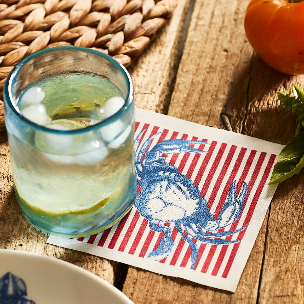 Seaside Stripes Cocktail Napkin Roll: Single