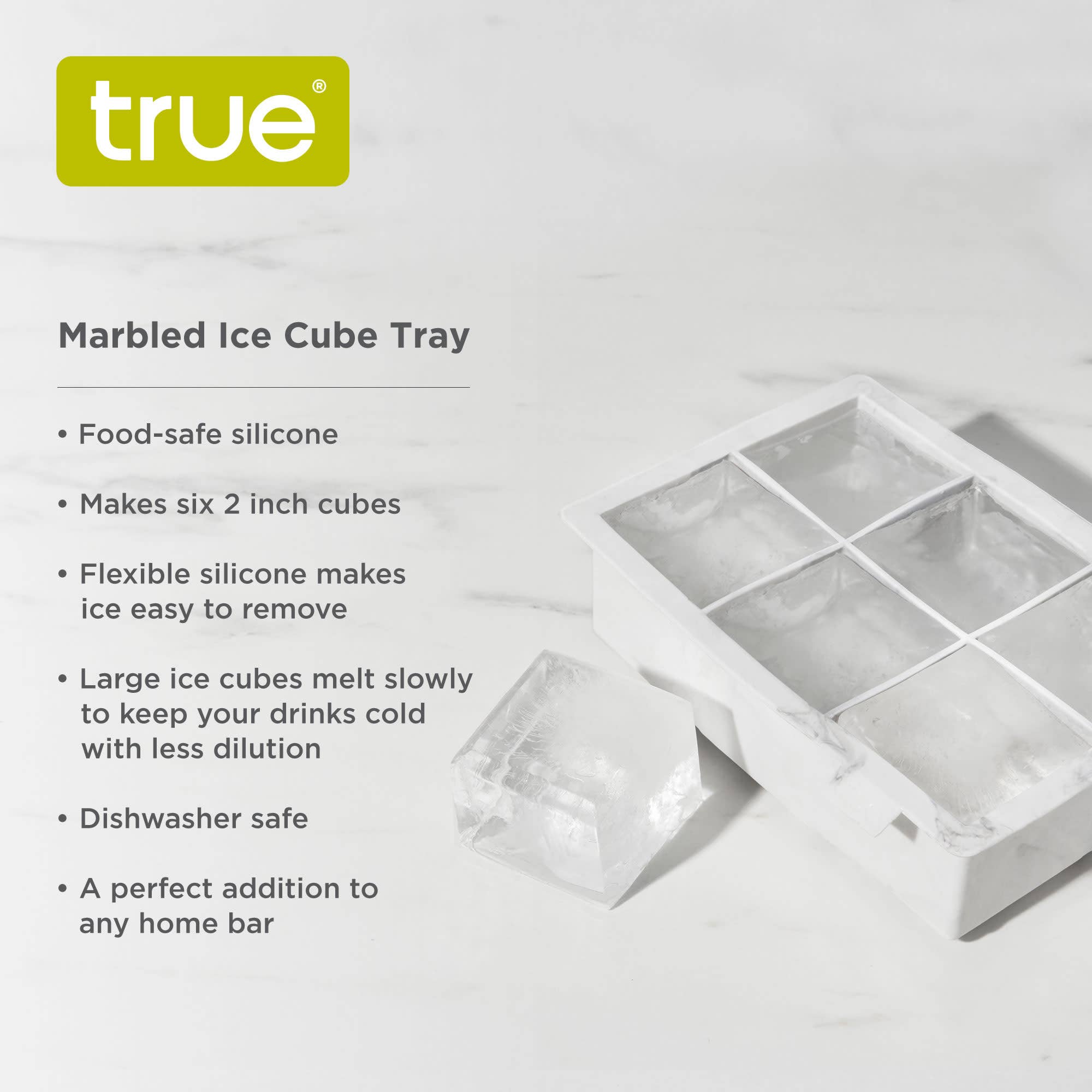 Marbled Silicone 2 inch Ice Cube Tray