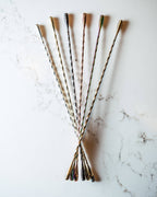 Stirring Wand - Double Ended Teardrop: Antique Brass