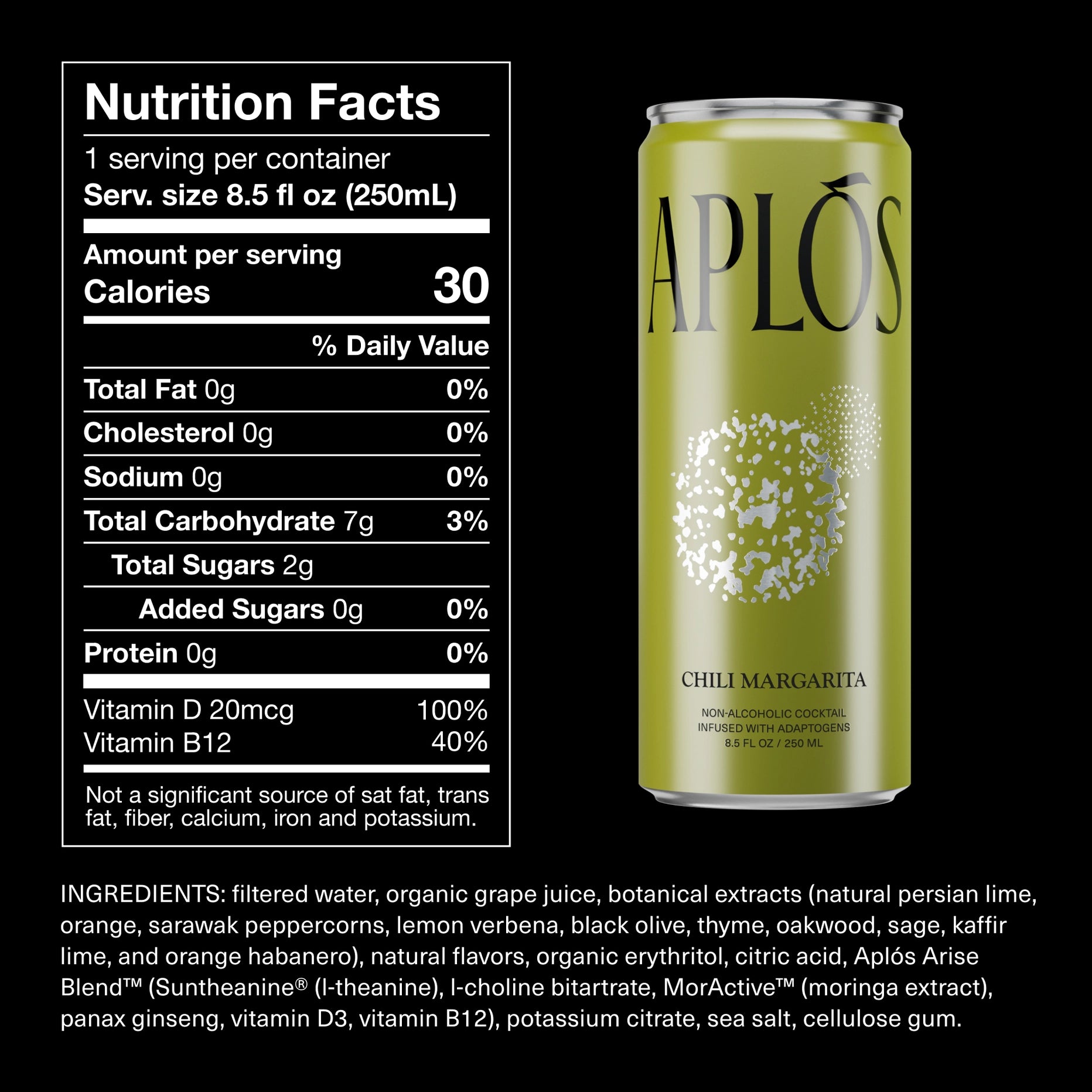 Aplós Variety Six Pack with Nootropics - 6 Pack of 8.5 fl oz Cans