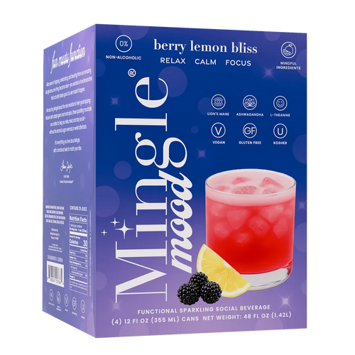 4 Pack Mingle Mood Berry Lemon Bliss Sparkling Functional Beverage