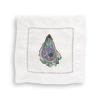 French Graffiti - Colorful Oysters Mixed Linen Cocktail Napkin Set