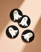 Spooky Ghost Halloween Coasters - Set of 4